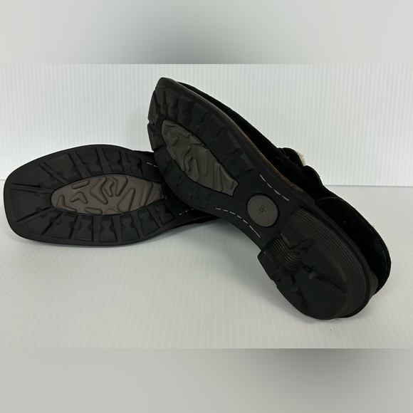 UGG Australia Shoreham Clog Women’s 7 Black Suede Sheepskin‎ Slipper Shoe Mule - Picture 3 of 6